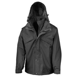 Result Mens Zip And Clip Waterproof 3 in 1 Jacket / Black
